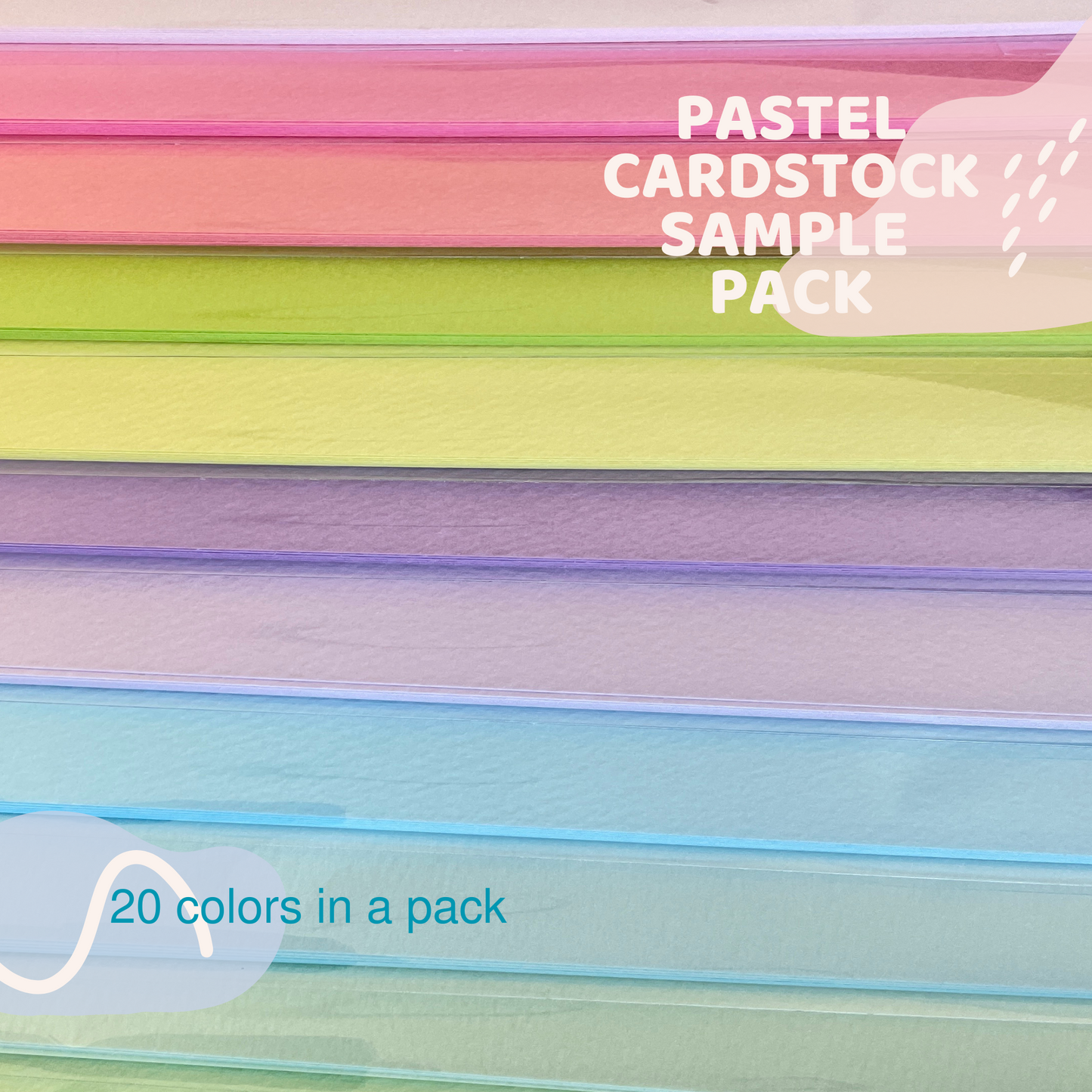 Pastel Cardstock Paper Sample Pack - 20 colors