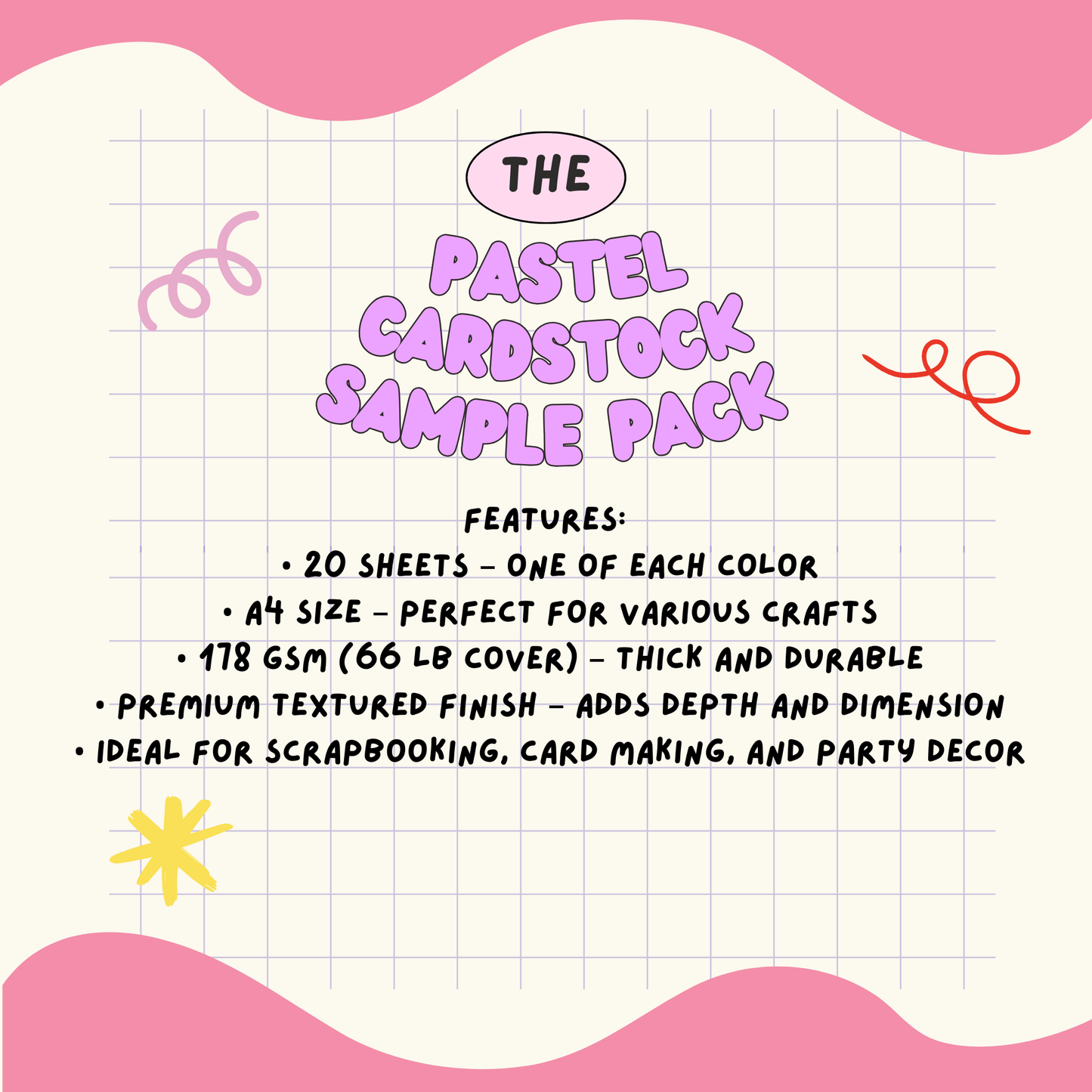 Pastel Cardstock Paper Sample Pack - 20 colors